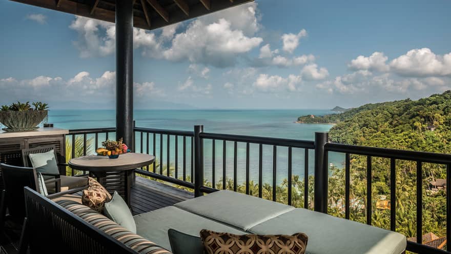 Residence terrace looking out on the Gulf of Thailand