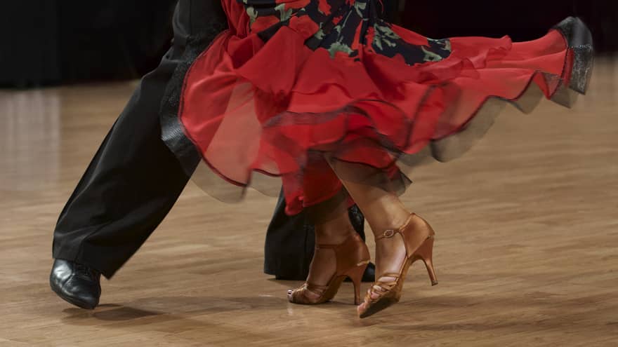 Man and woman's feet dancing the salsa