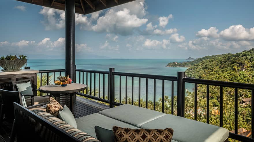 Residence terrace looking out on the Gulf of Thailand