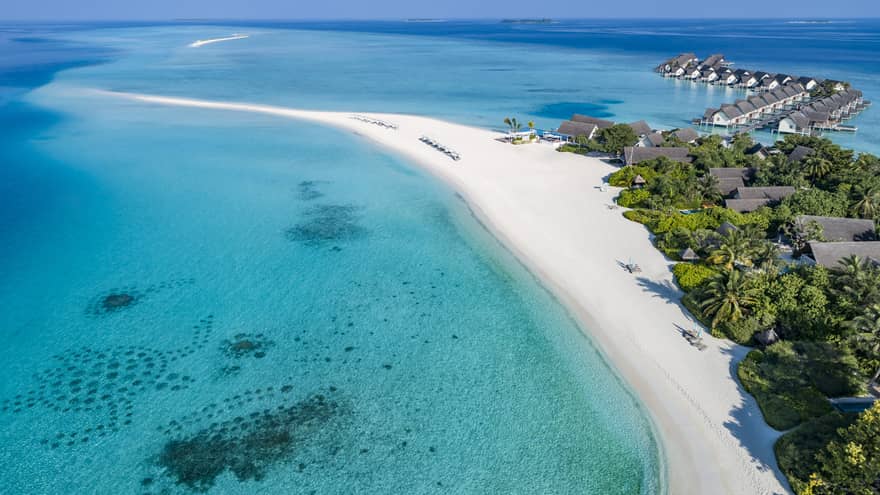 Aerial view of Four Seasons Resort Maldives at Landaa Giraavaru
