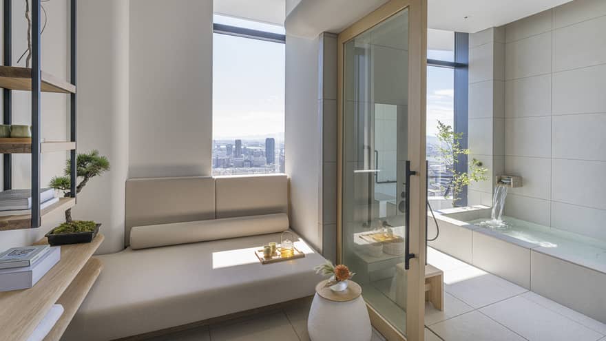 Spa changing room with tub at The Spa at Four Seasons Hotel Osaka