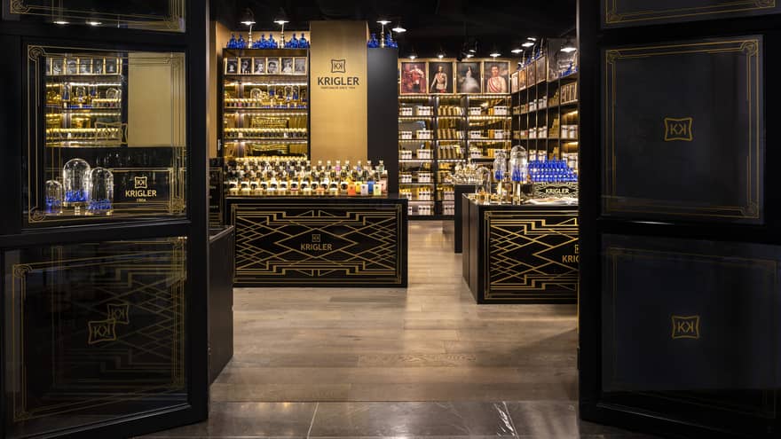 The interior of a perfume and candle store.