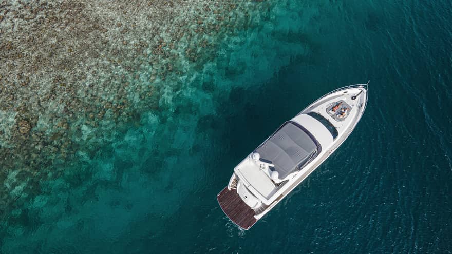 Aerial shot of Voavah Summer luxury yacht