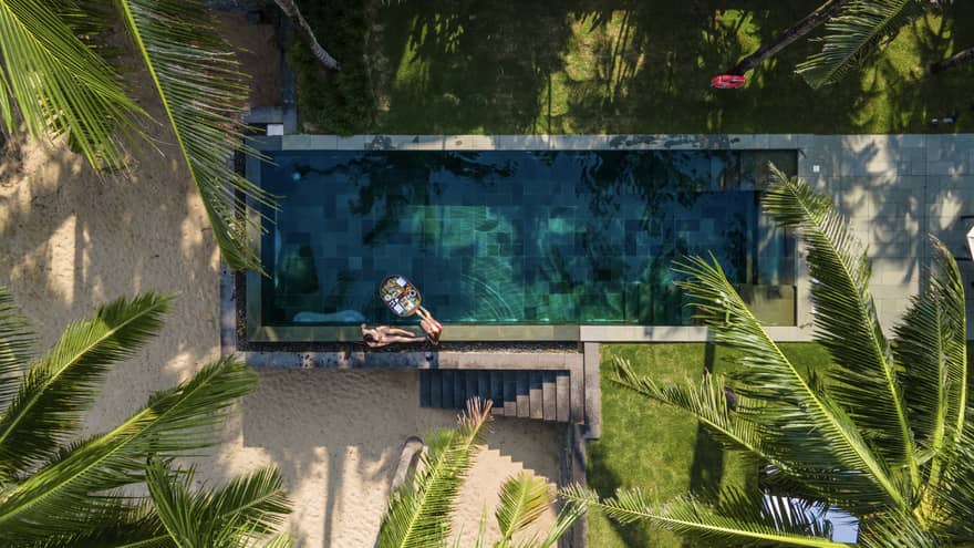 Aerial view of the pool