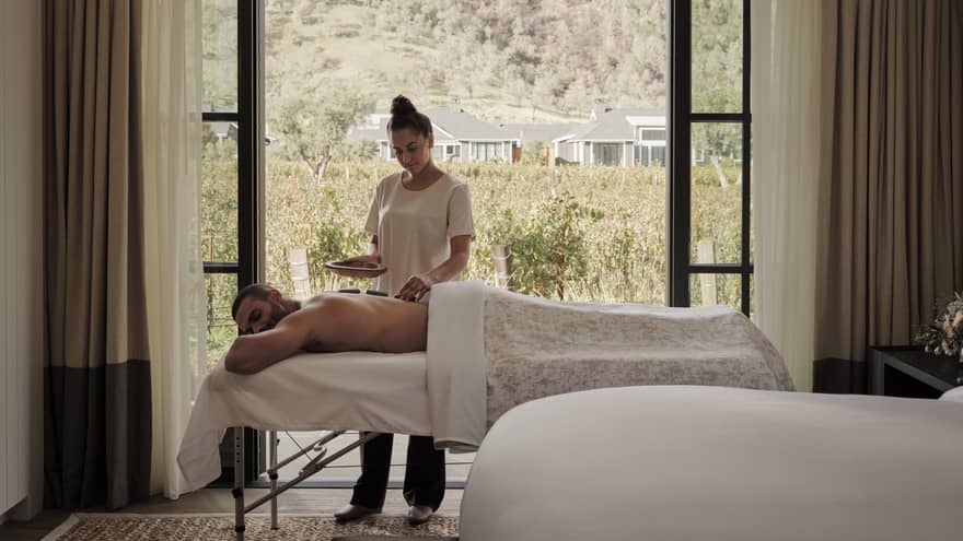 Guest receiving an in-room massage