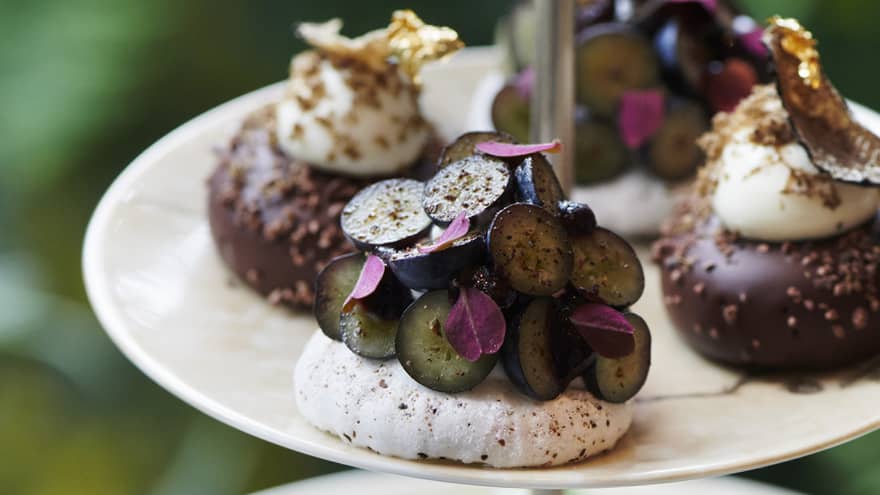 An assortment of afternoon tea small foods.