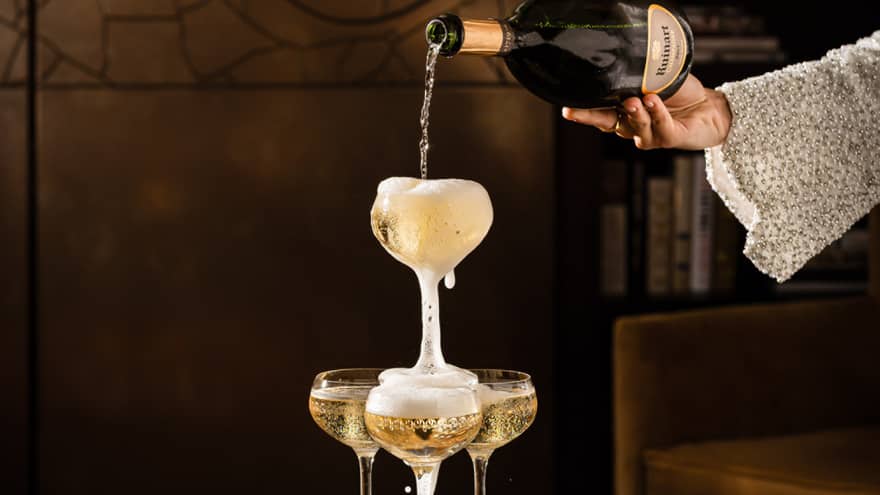 Stacked champagne glasses