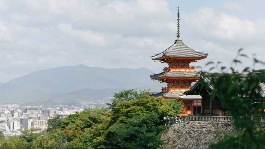 View of pagoda and surrounding nature