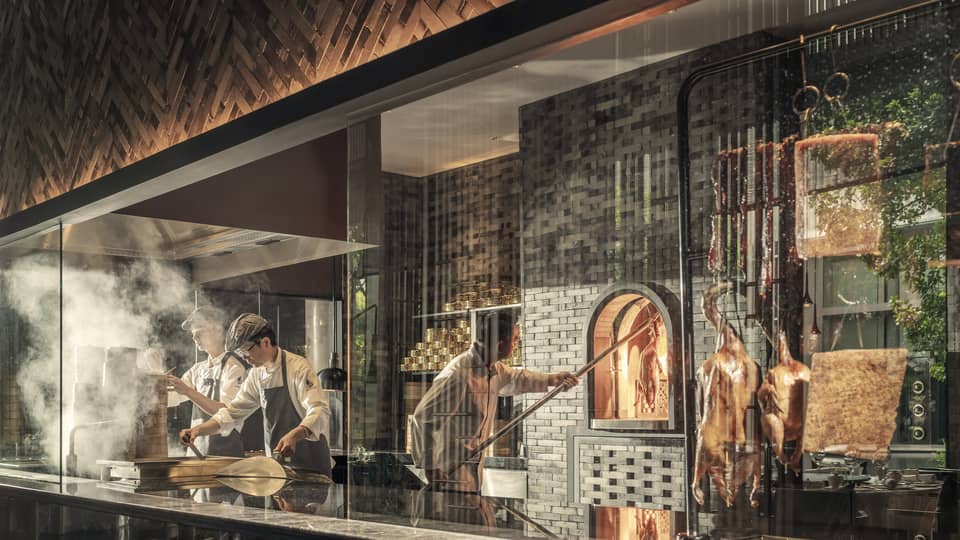 Chefs in Yu Ting Yuan's open kitchen