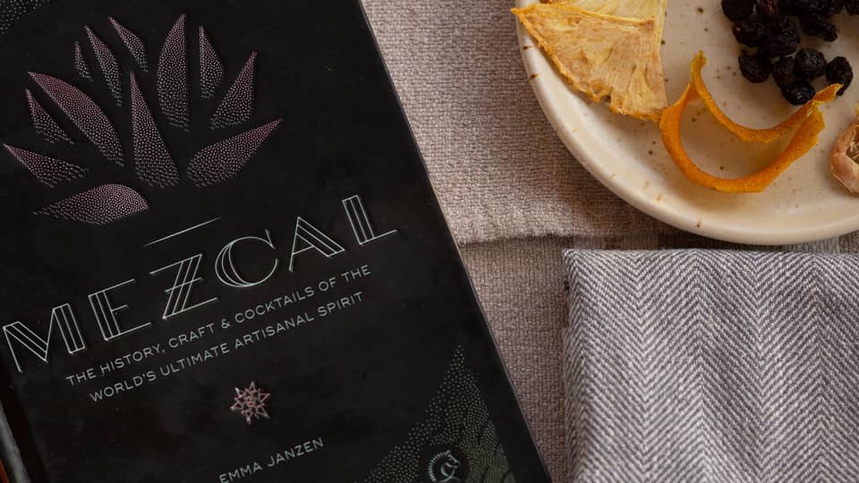 Mezcal book on a dining table