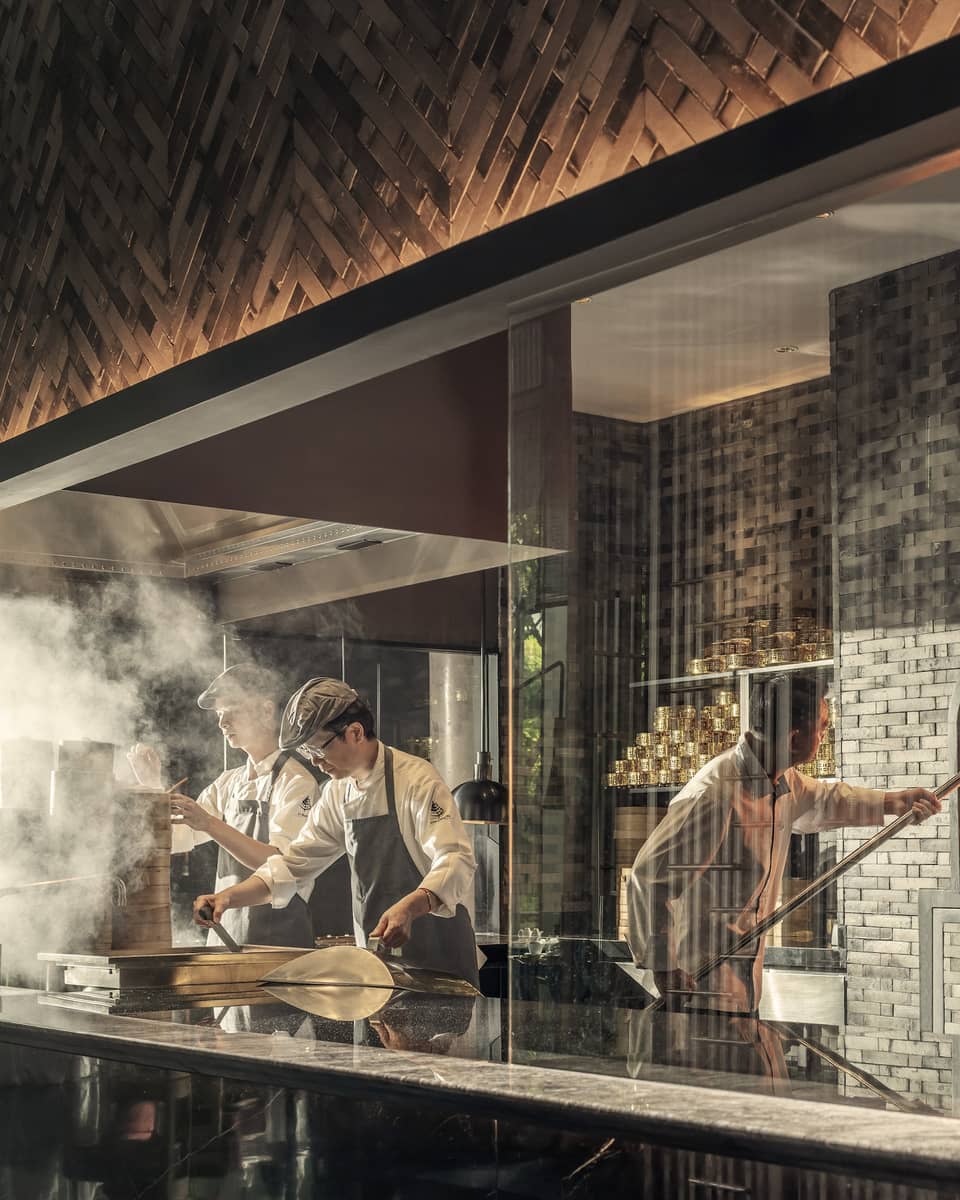 Chefs in Yu Ting Yuan's open kitchen