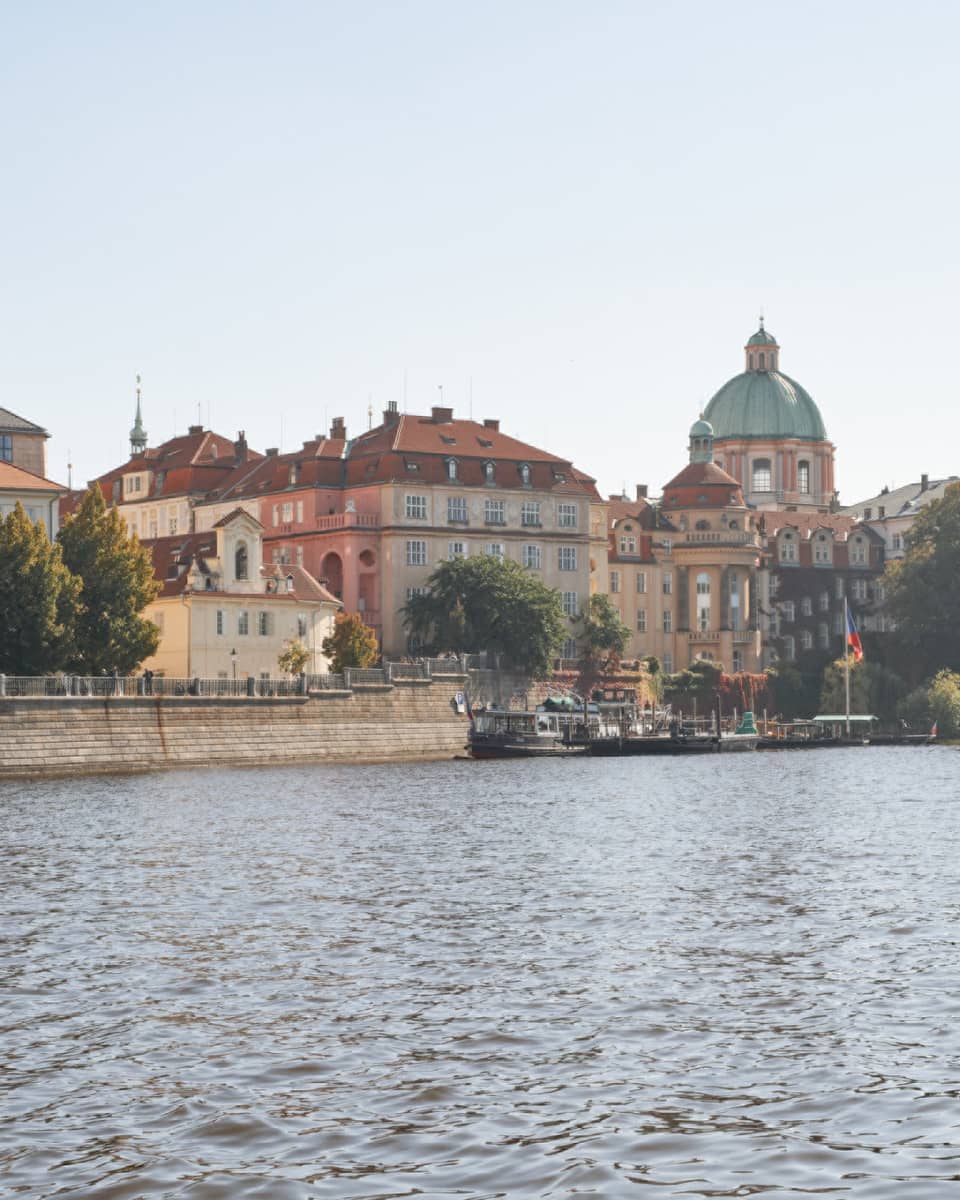 Historic buildings along the river
