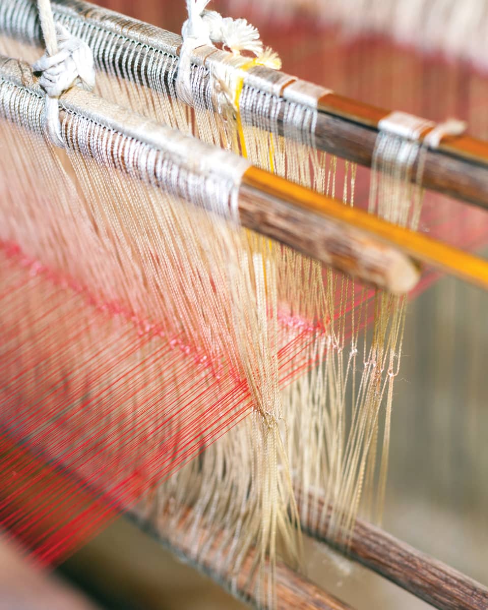 Silk production factory. Traditional manufacturing in Asia