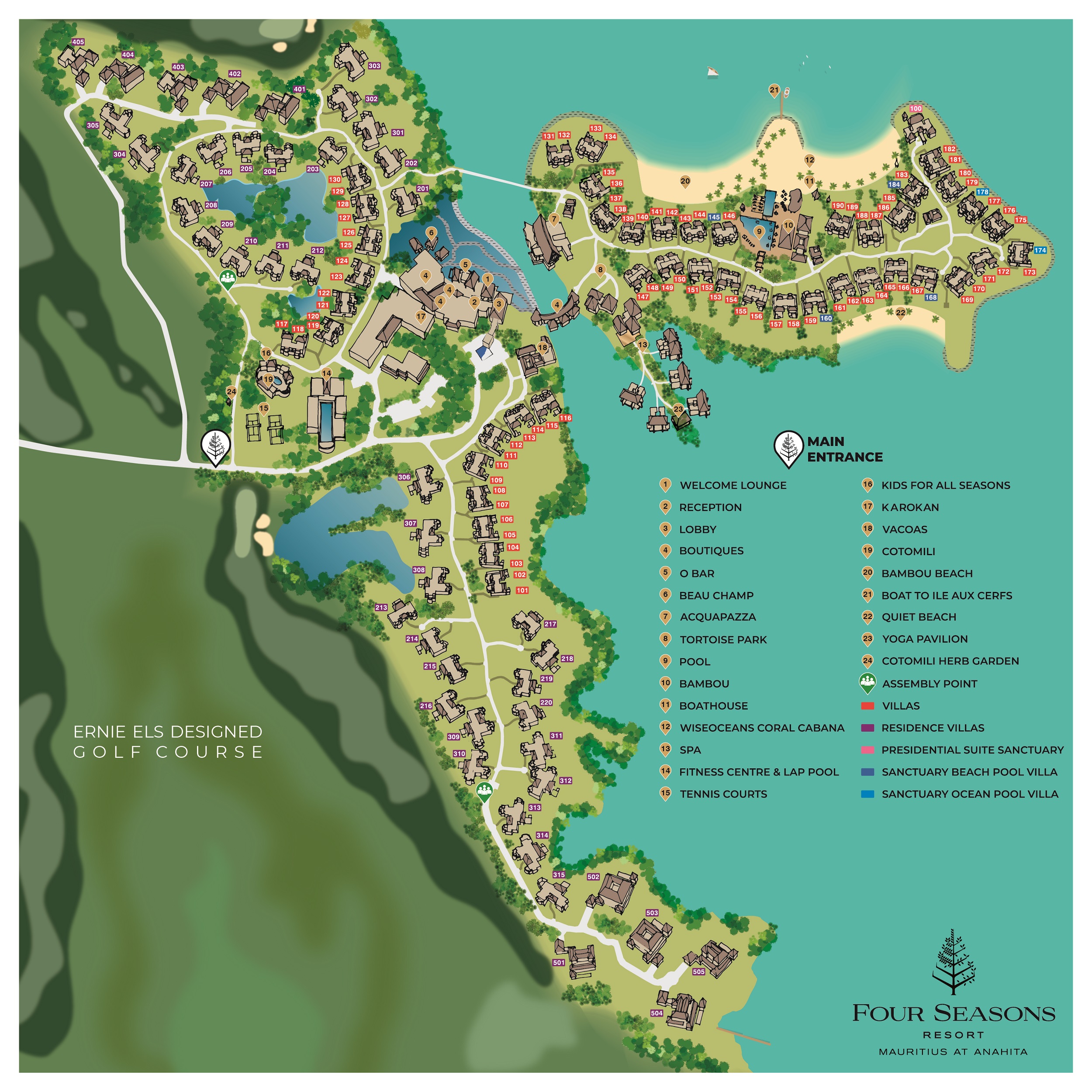 Mauritius Resorts Map