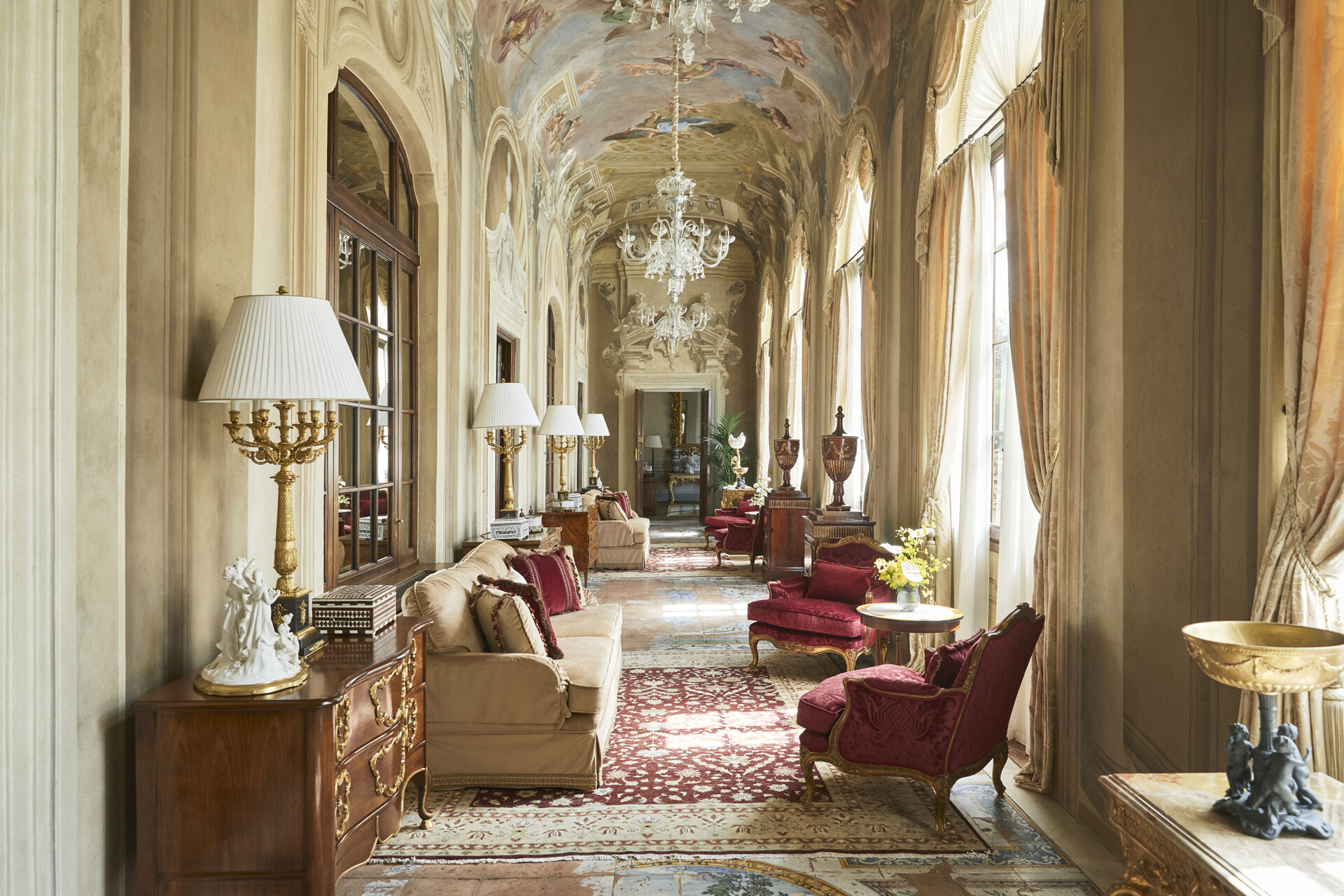 Frescoed lounge at Four Seasons Hotel Firenze
