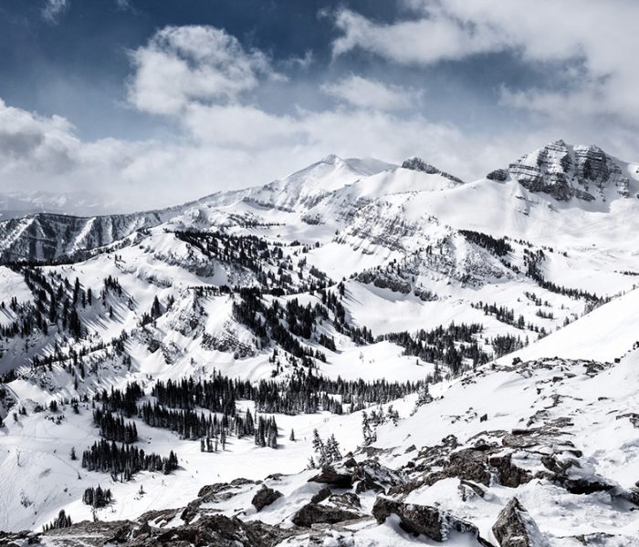 Snowy mountains at Jackson Hole