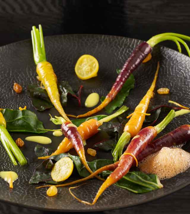 Fresh local incredients served at Le Cinq restaurant at Four Seasons Hotel George V—Paris, France