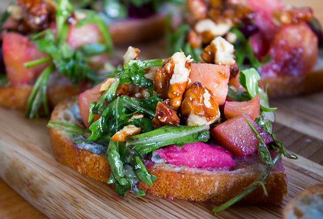 Salt roasted beet bruschetta at The Patio on Goldfinch