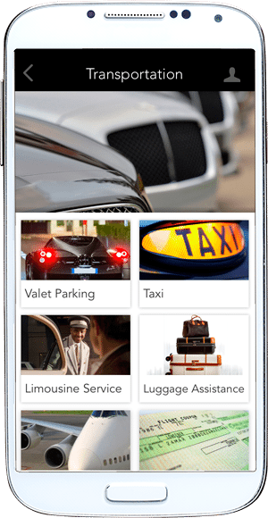 Transportation app screen