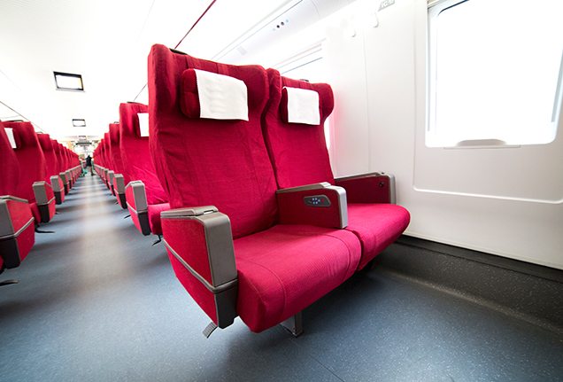 Interior of a high-speed train in China