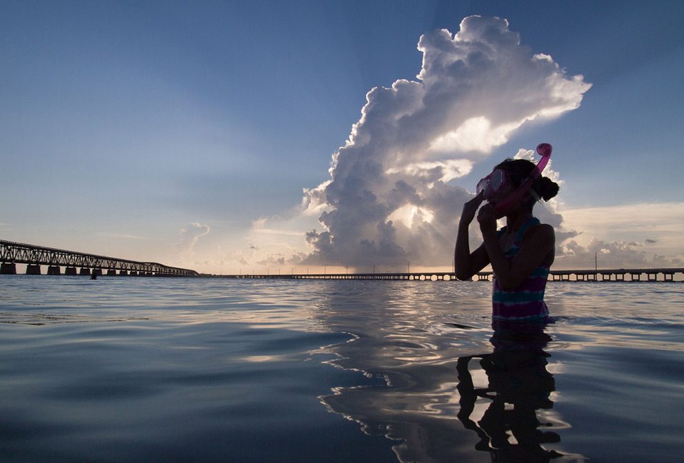 Child snorkeling in Florida Keys, Florida