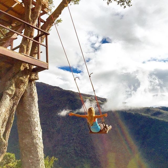 Woman on swing