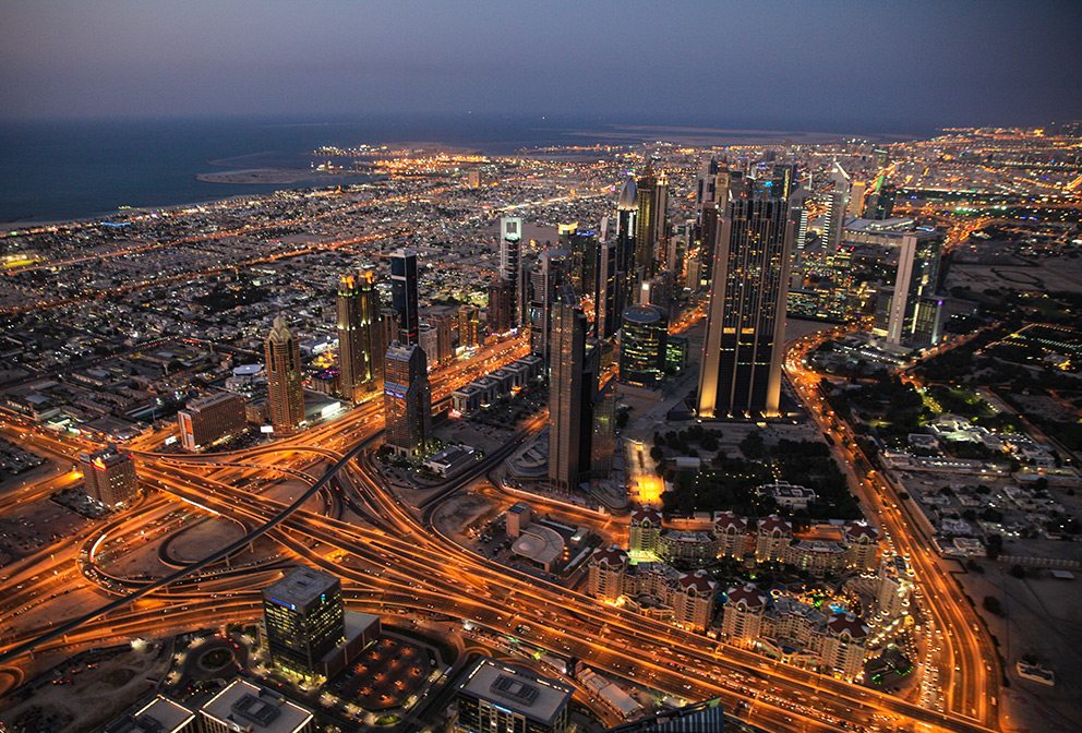 Photography tips and tricks: Aerial night shot of cityscape