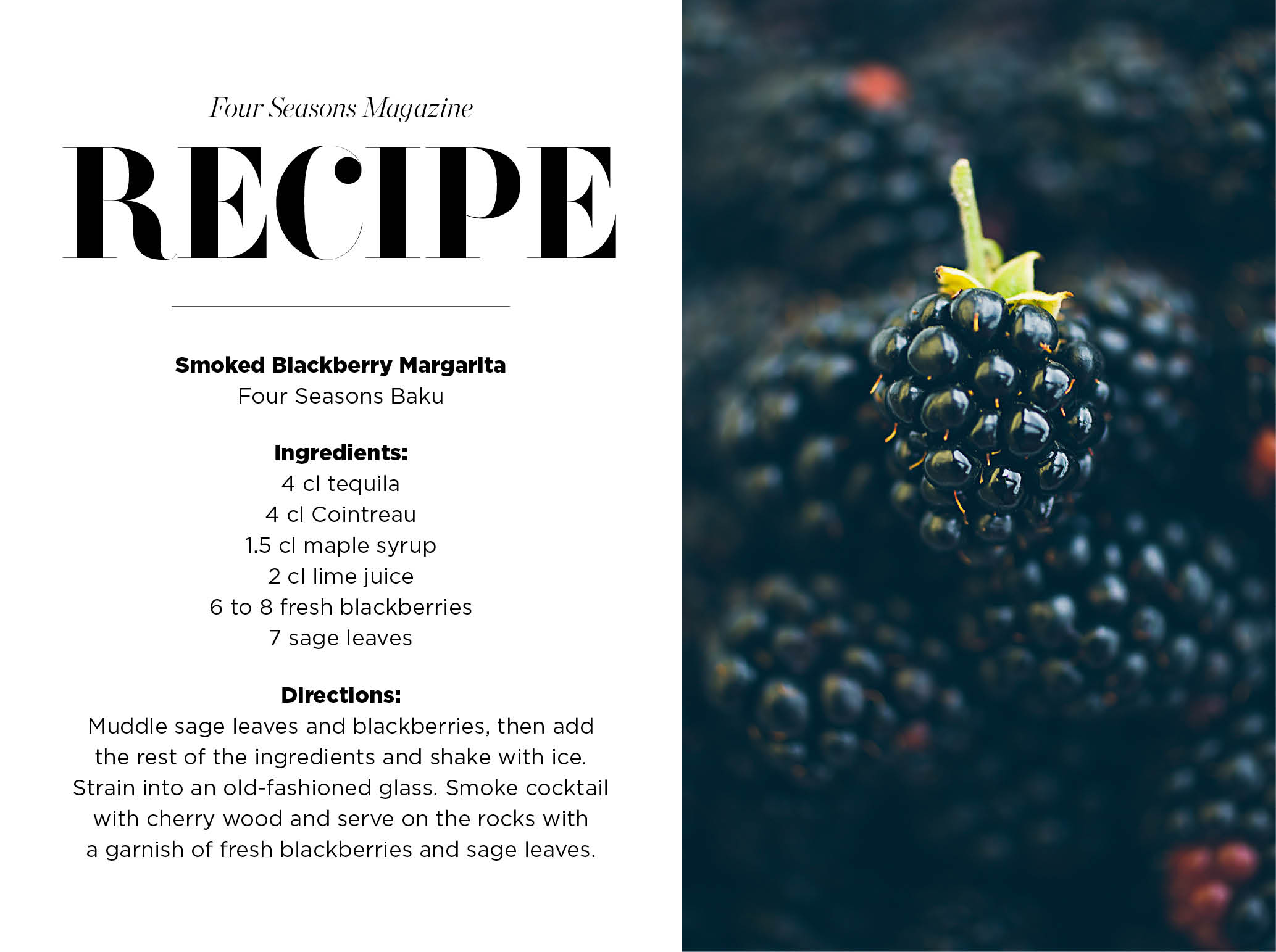 Baku: Smoked Blackberry Margarita