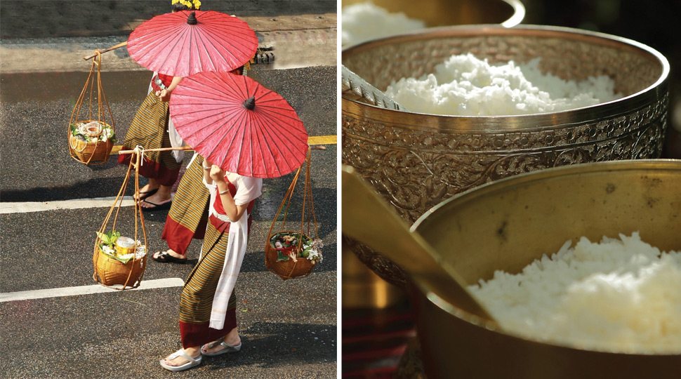 Shopkeepers and rice bowls in Chiang Mai