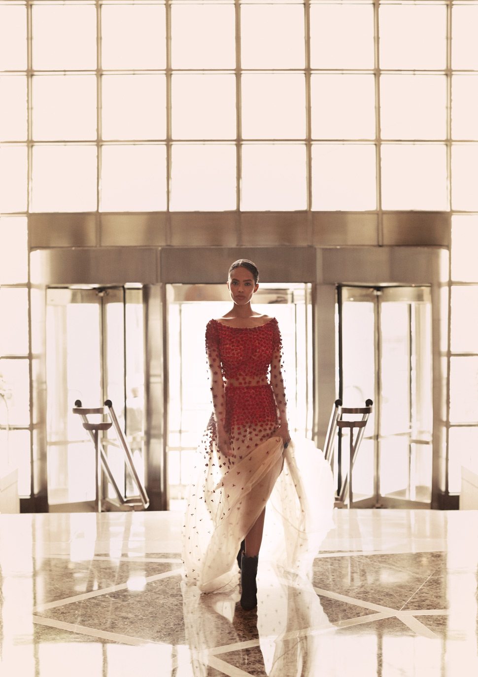 Woman walking in New York City