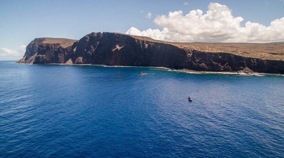 An aerial view of the ocean