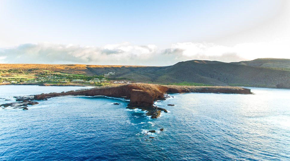 An aerial view of the beach
