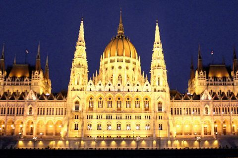 A building at night