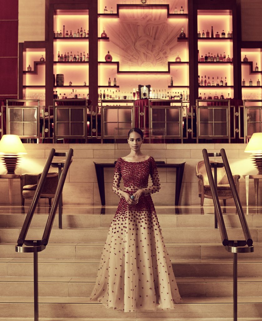 Woman walking down stairs