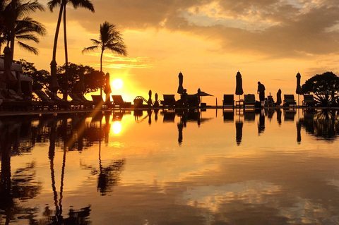 Pool at sunset