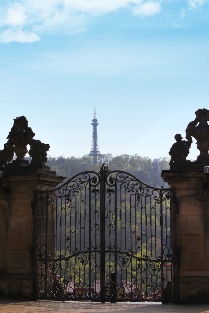 View from Petrín Lookout Tower in Prague