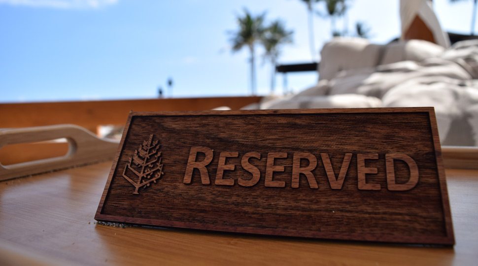 Reserved cabana at Four Seasons Hualalai