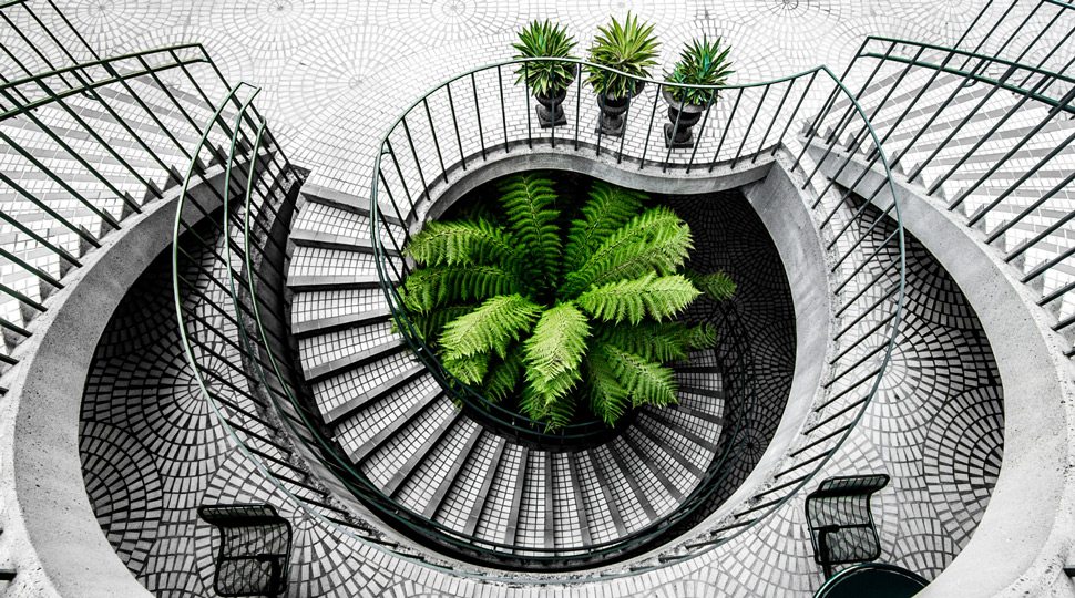 A circular staircase in San Francisco