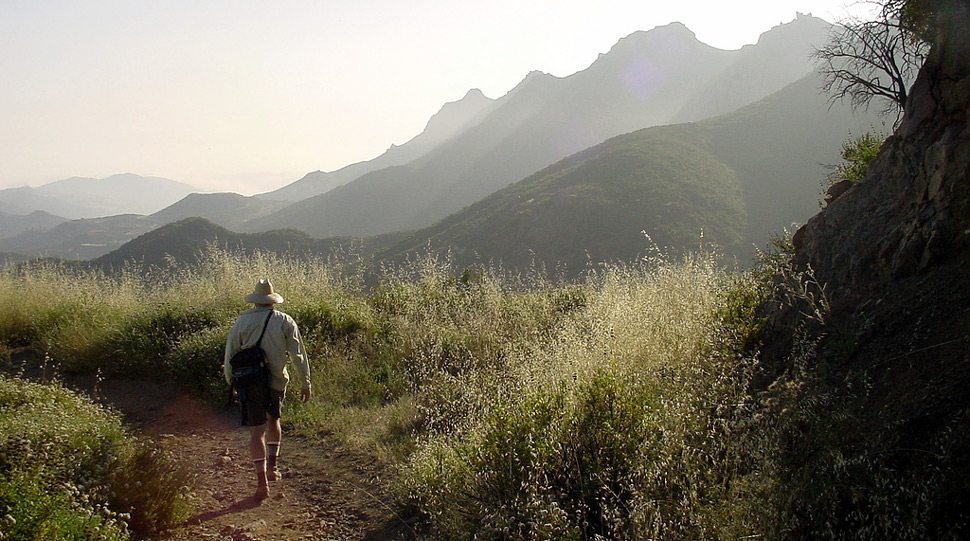 A person walking the Backbone Trail in Westlake
