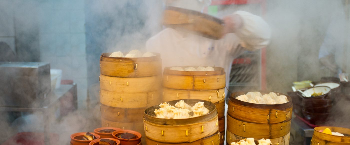 Steamed small meat dumpling in Hangzhou.