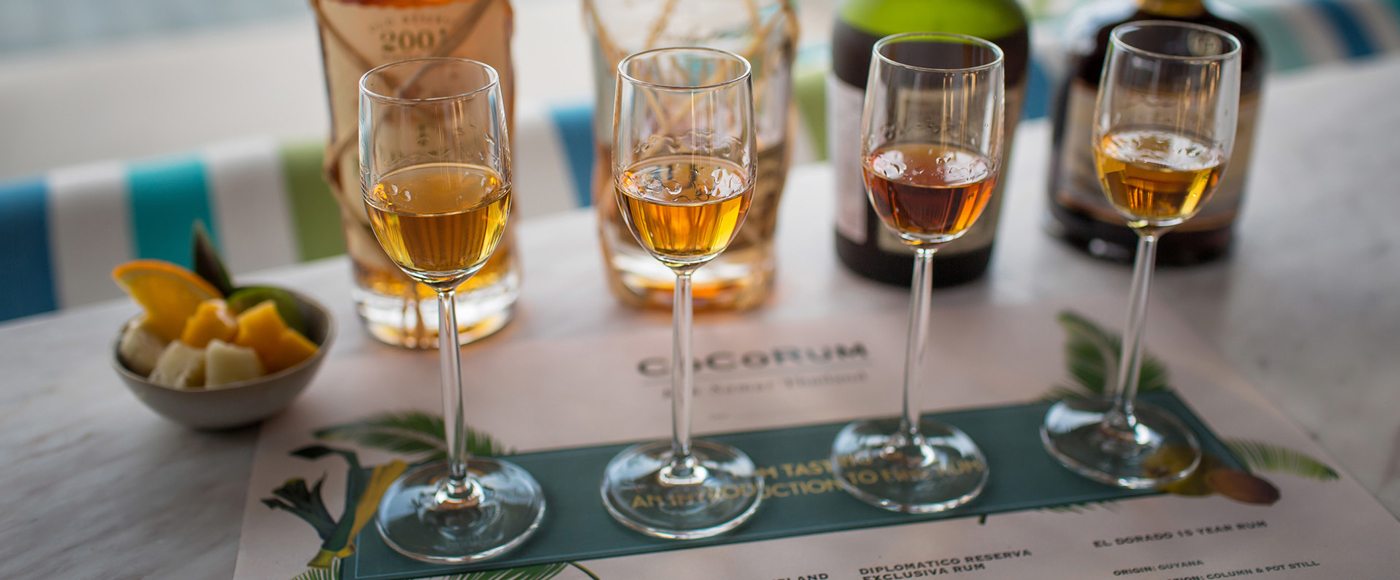 Flight of artisinal Thai rums