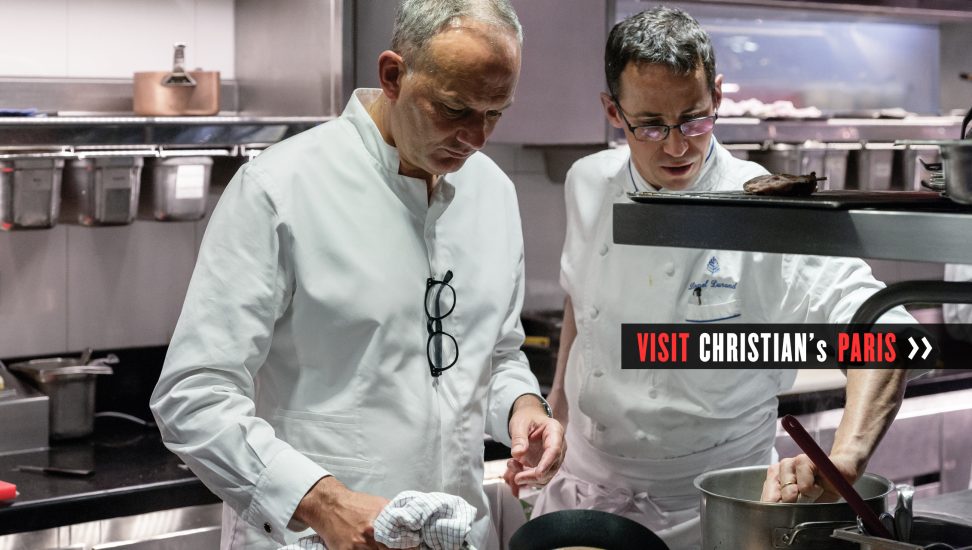 Christian Le Squer in the kitchen of the Four Season Hotel Paris