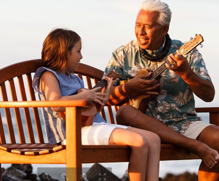 Playing an Ukulele