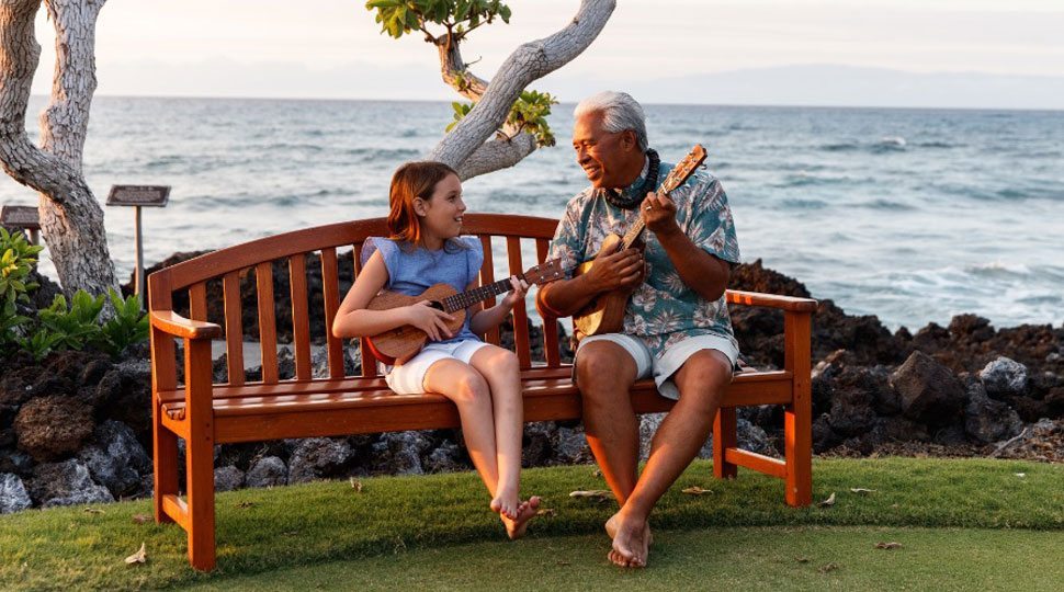 Playing an Ukulele