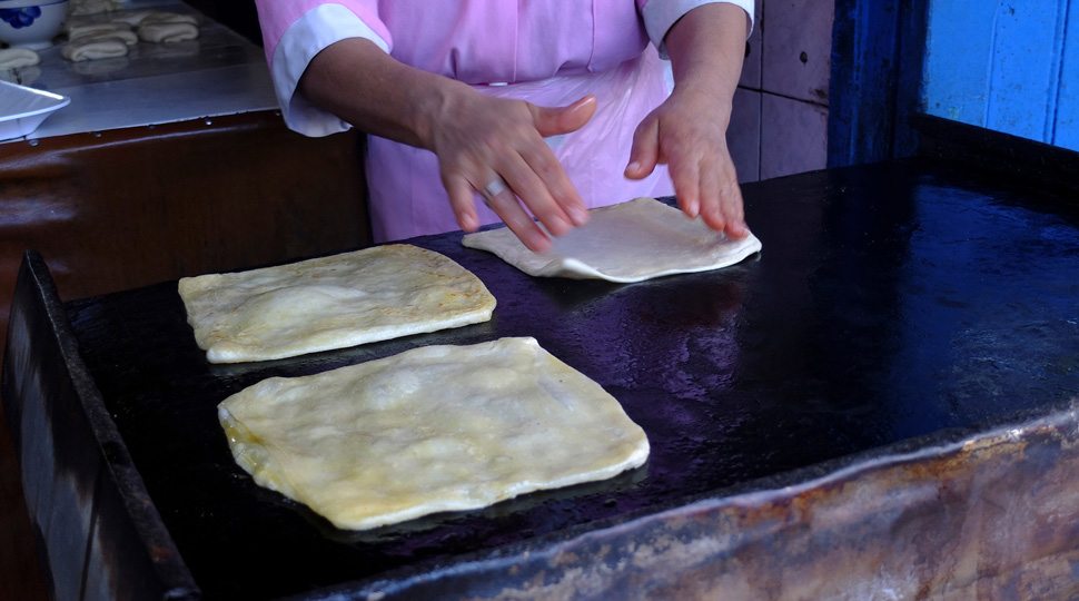 Bread on the griddle