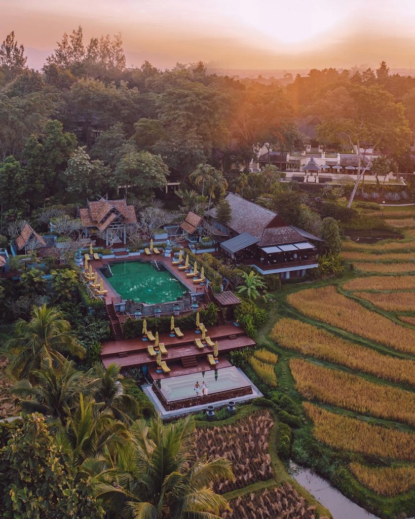 Aerial view of Four Seasons Resort Chiang Mai