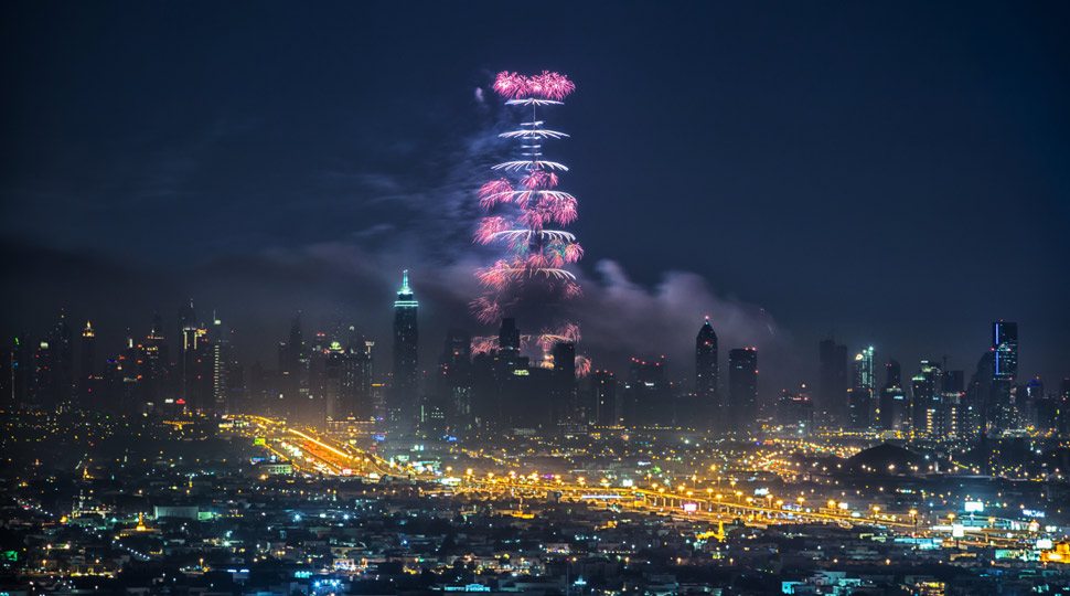 Dubai skyline at night