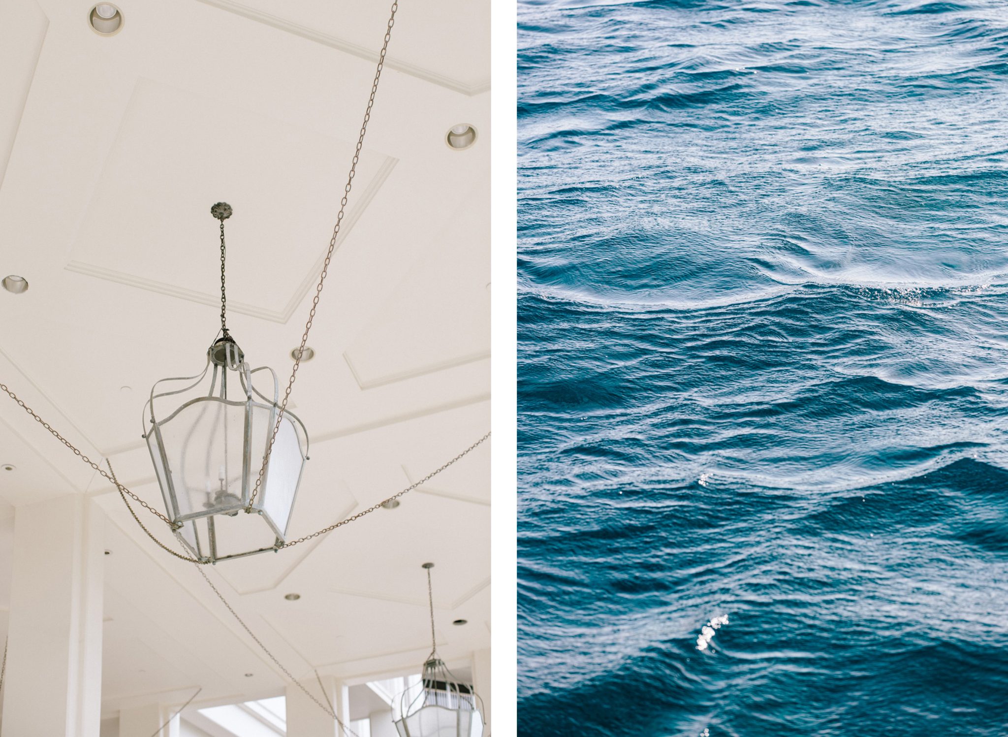 Oahu light fixture, ocean surface comparison