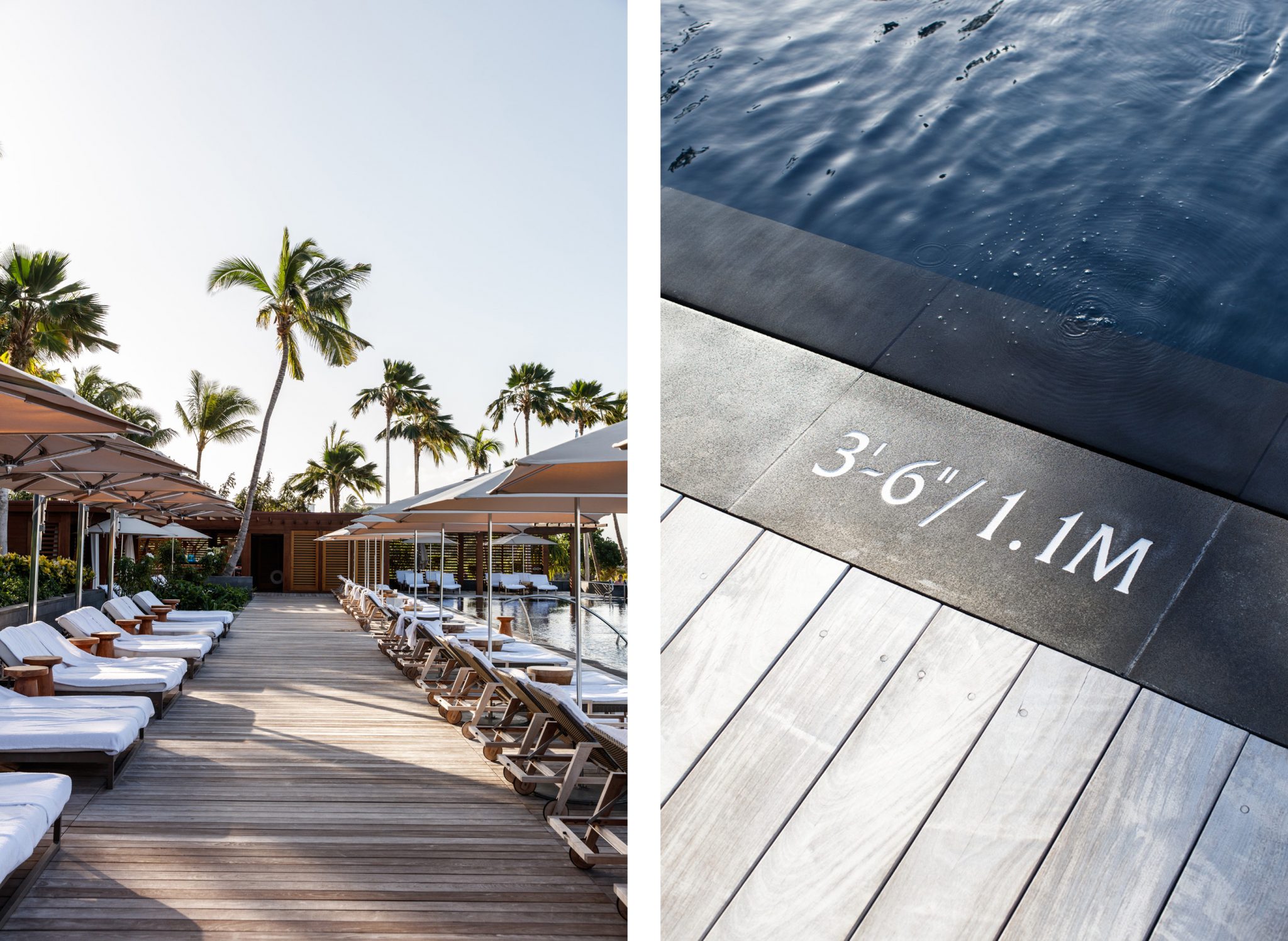 Oahu pool deck and lounge chairs, deck detail