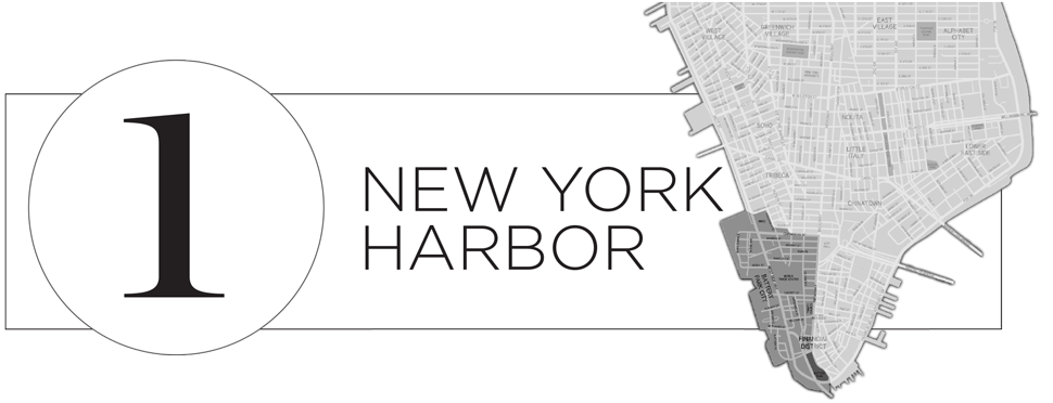 1 header New York Harbor with map